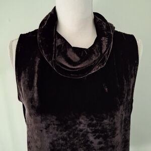 Eileen Fisher Purple Velvet Cowl Neck Sleeveless Top Size M
